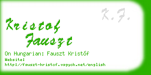 kristof fauszt business card