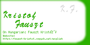 kristof fauszt business card